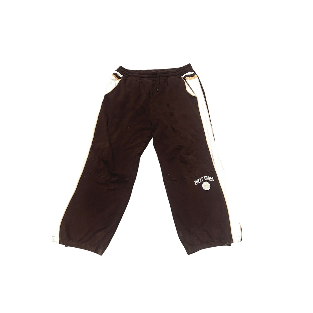 Phat Farm Mens XXL Brown Vintage Baggy Sweatpants Y2K Streetwear